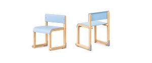 Arktis Pikku-Kari wooden children's chair from front and back